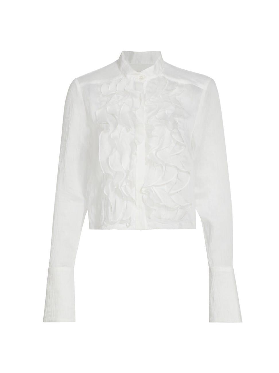 Womens Patti Ruffle-Embellished Organza Blouse Product Image