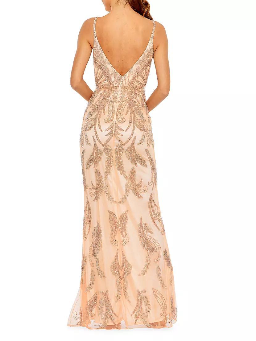 V-Neck Sequin-Embellished Gown Product Image