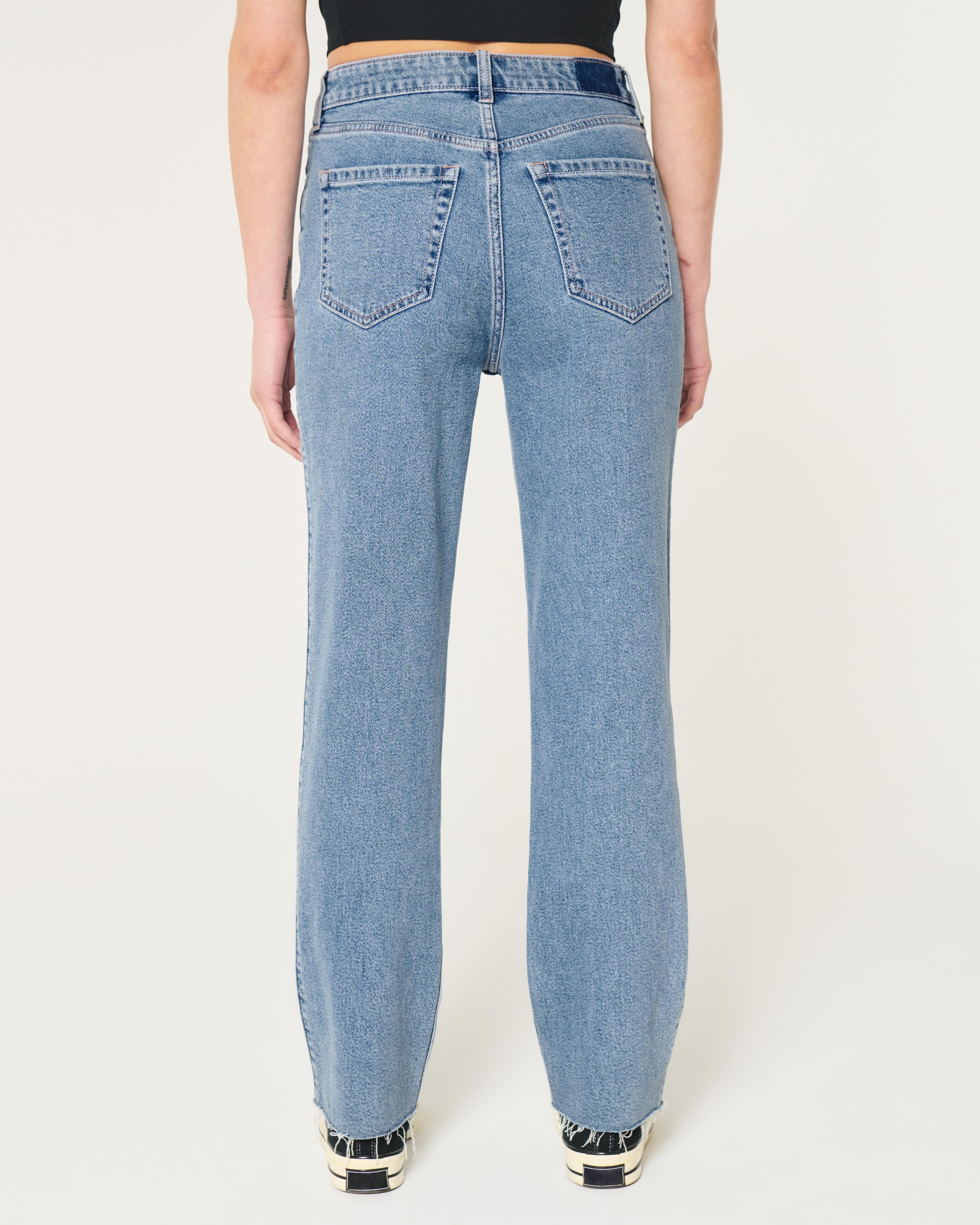 Ultra High-Rise Medium Wash 90s Straight Jeans Product Image