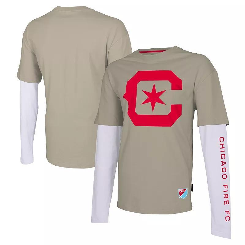 Mens Stadium Essentials Tan Chicago Fire Status Long Sleeve T-Shirt Product Image