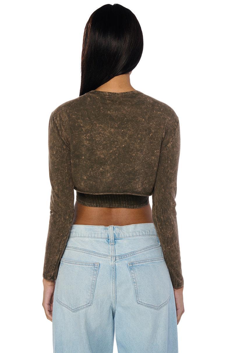 IVY CROPPED MINERAL WASH LONG SLEEVE TEE Product Image