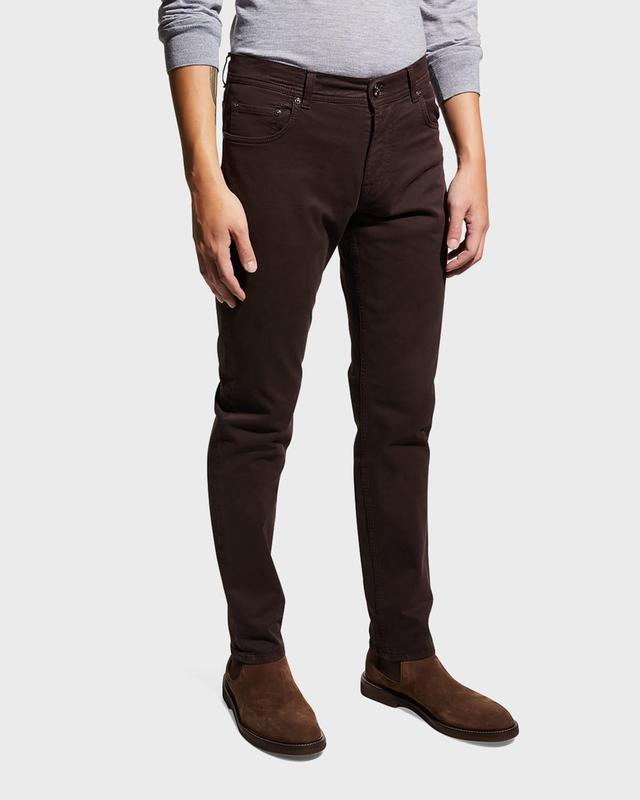 Corneliani Men's 5-Pocket Denim Pants  - BURGUNDY - Size: 50 EU (34R US) Product Image