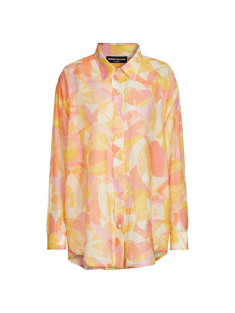 Womens Benson Abstract Button-Front Shirt Product Image