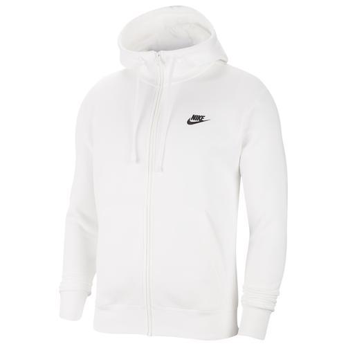 Nike Mens Nike Club Full-Zip Hoodie - Mens White/Midnight Navy Product Image