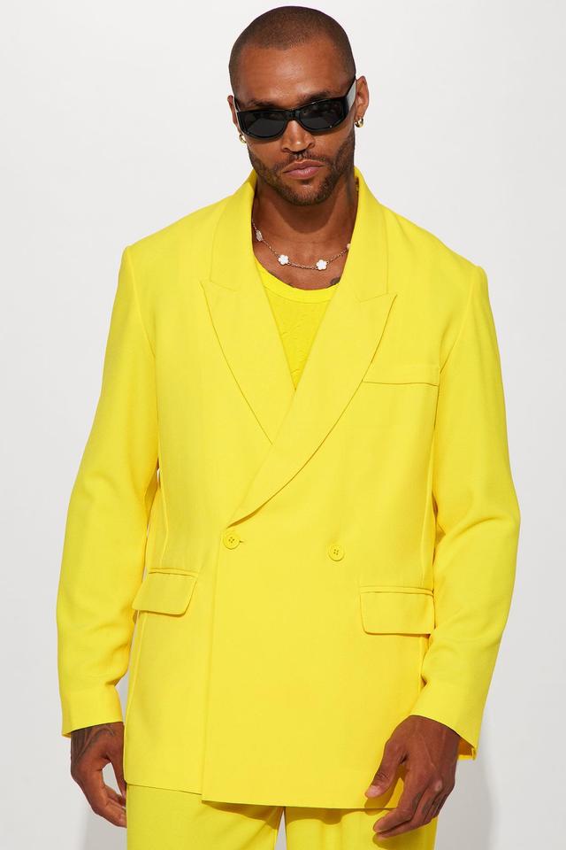 Golden Hour Boxy Double Breasted Suit Jacket - Yellow Product Image