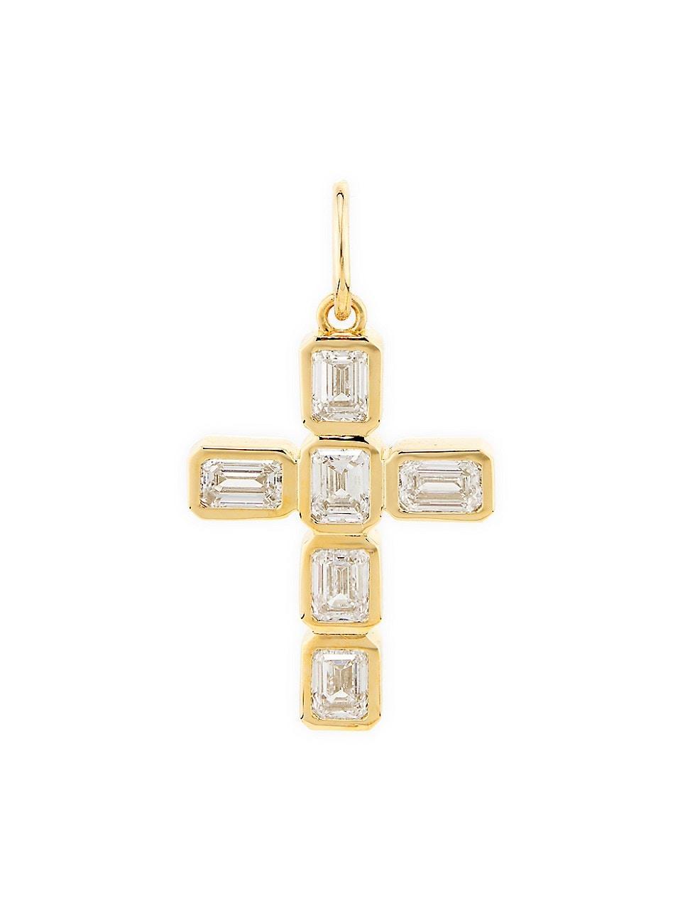 Womens 14K Yellow Gold & 1.85 TCW Diamond Cross Pendant Product Image