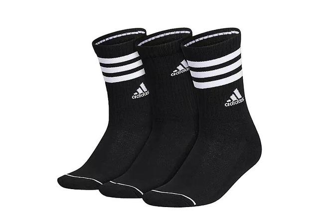 Adidas Womens Cushioned 3-Stripe 3.0 Crew Socks 3 Pairs Product Image