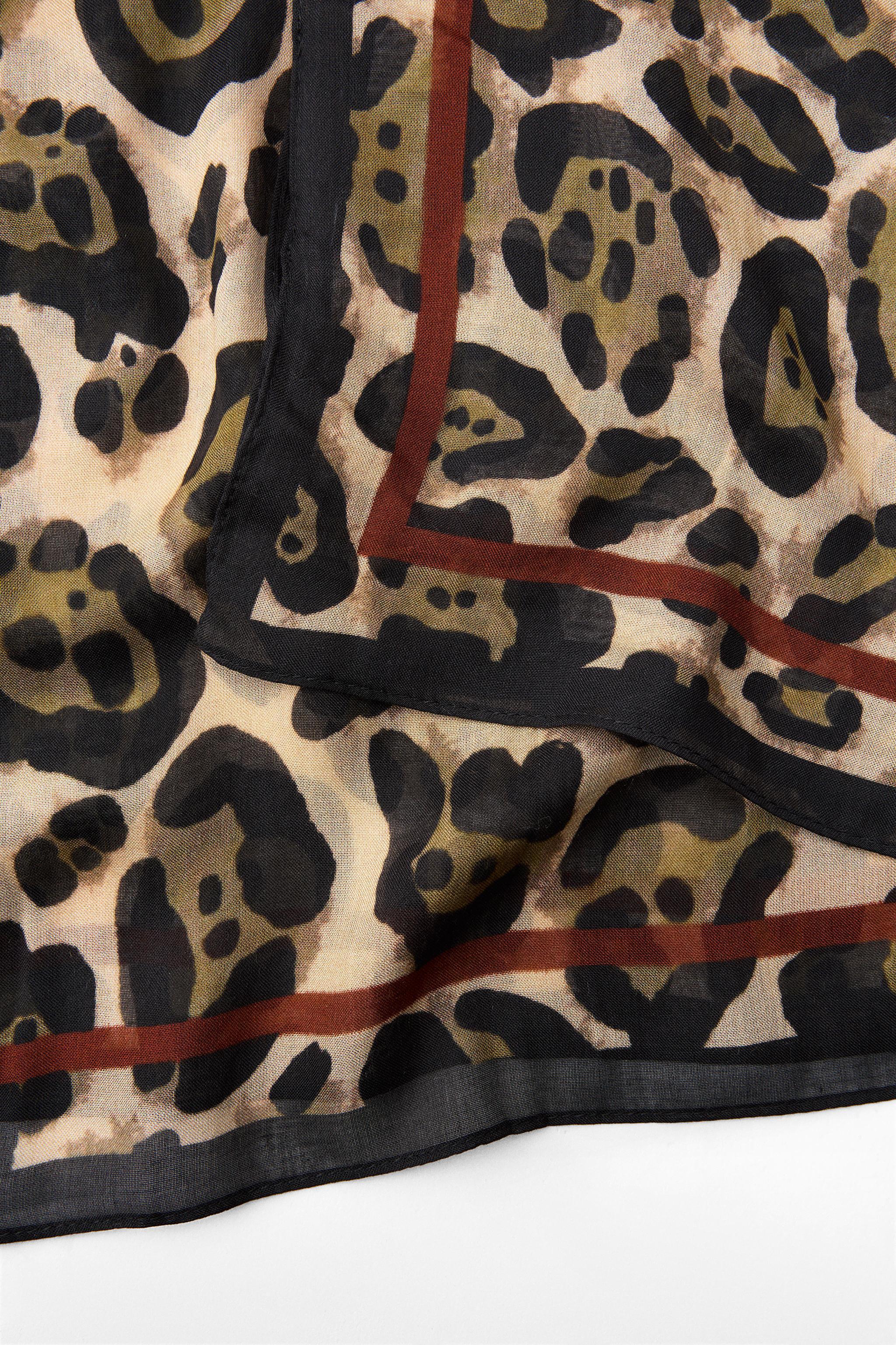 ANIMAL PRINT SILK MODAL SCARF Product Image