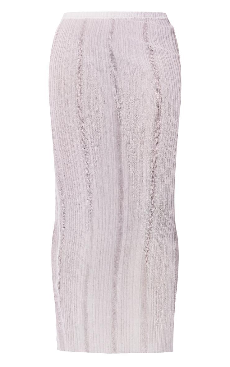 White Sheer Knit Low Rise Maxi Skirt Product Image