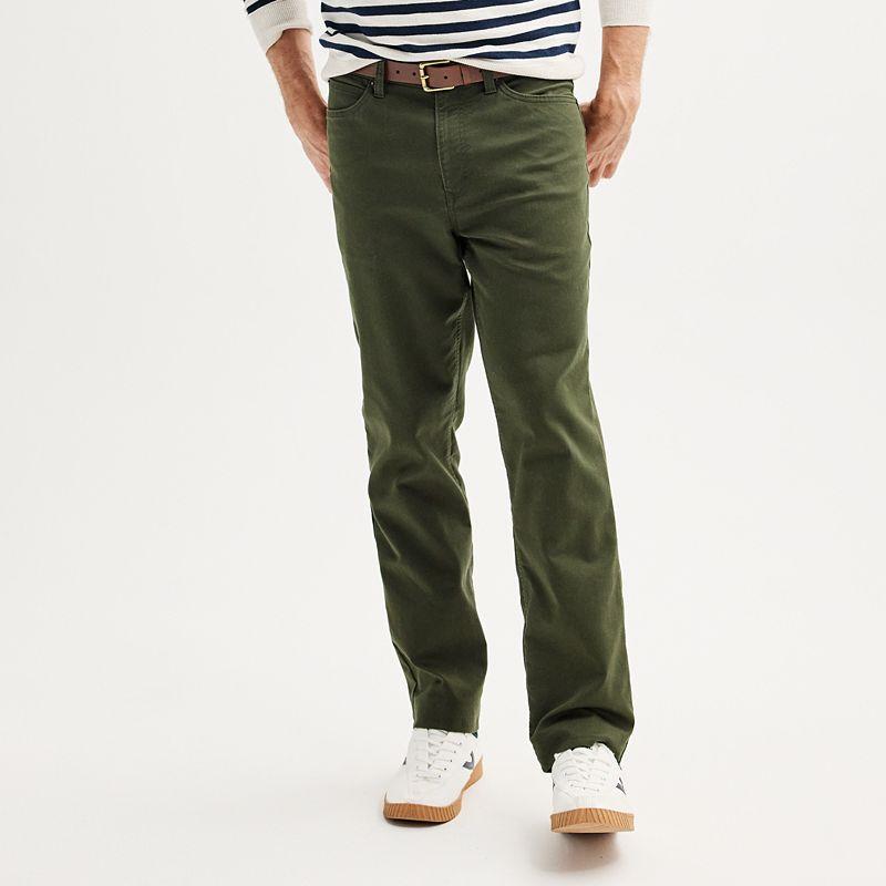 Mens Sonoma Goods For Life Straight-Fit 5-Pocket Everyday Pant Green Product Image