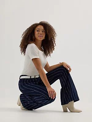 Women's High Rise Stars and Stripes Corduroy Flare Jean | Women's Jeans | Lee® Product Image