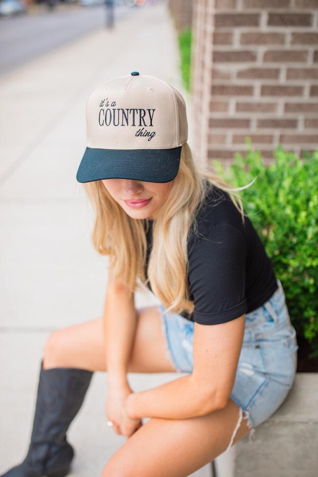 It’s A Country Thing Black and Khaki Trucker Hat Product Image