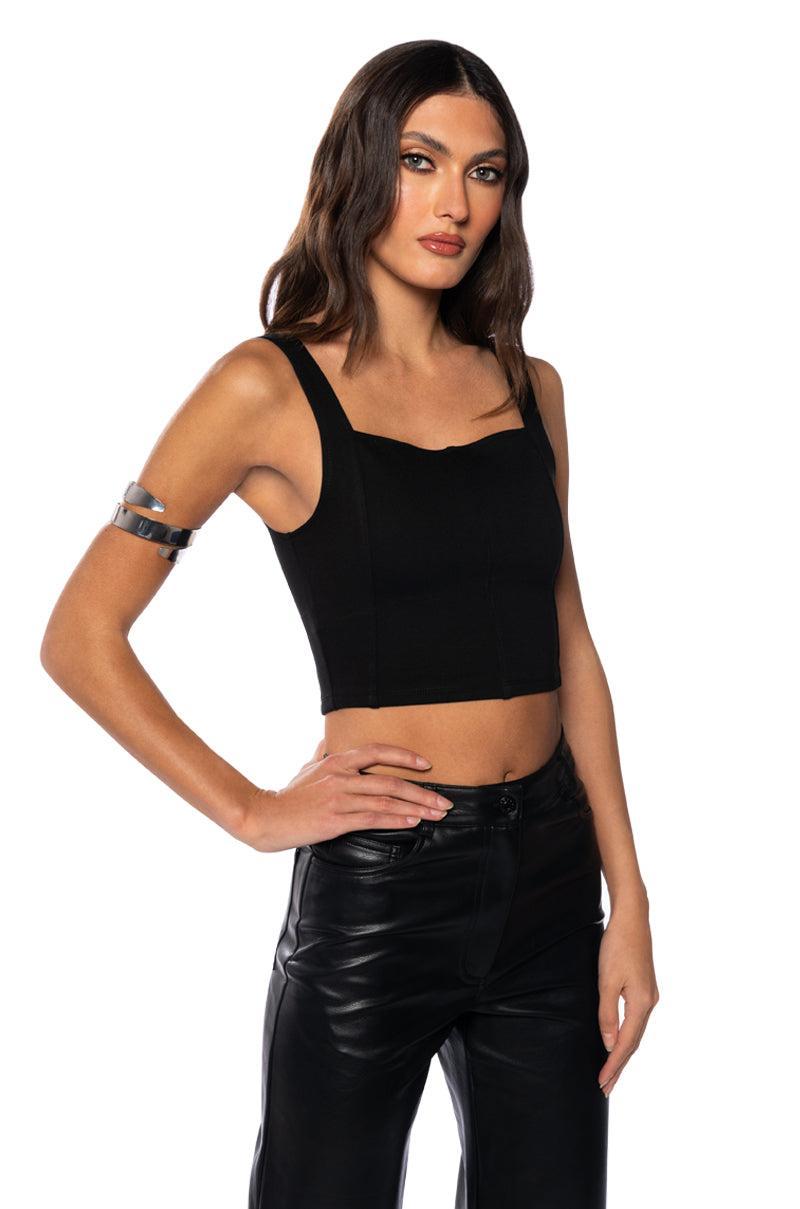 PAXTON CLARA SQUARE NECK BASIC CROP TANK Product Image