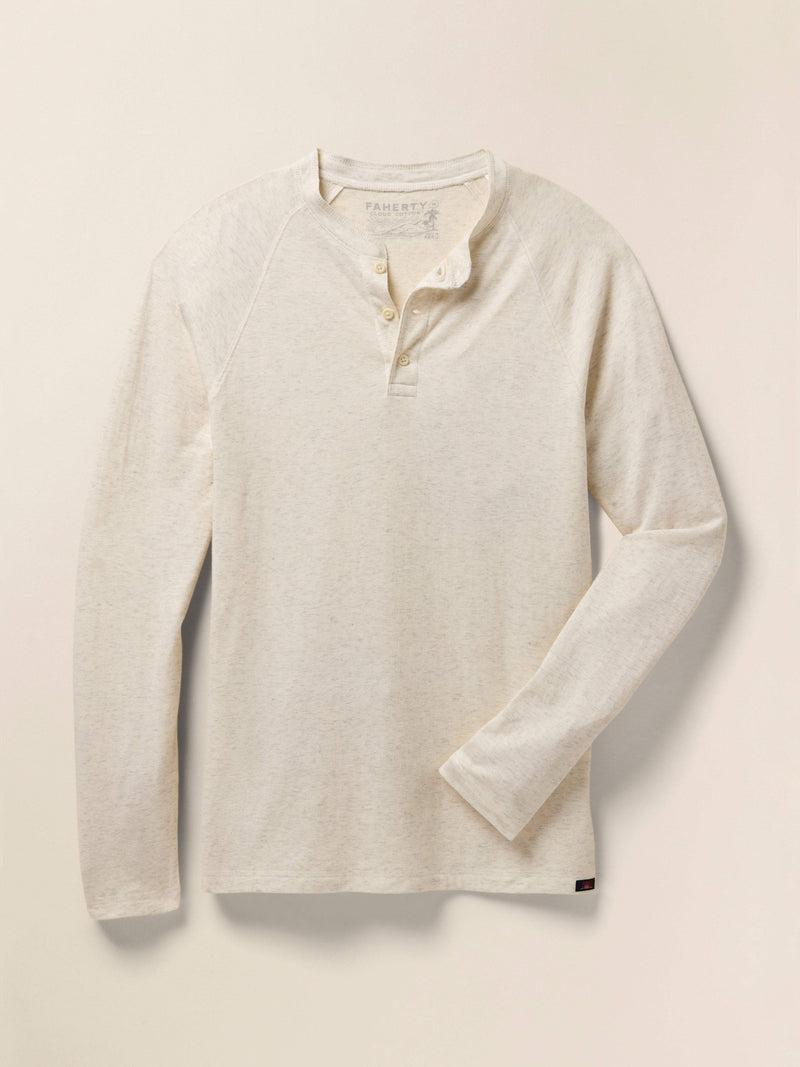 Long-Sleeve Cloud Henley - Ivory Heather Product Image