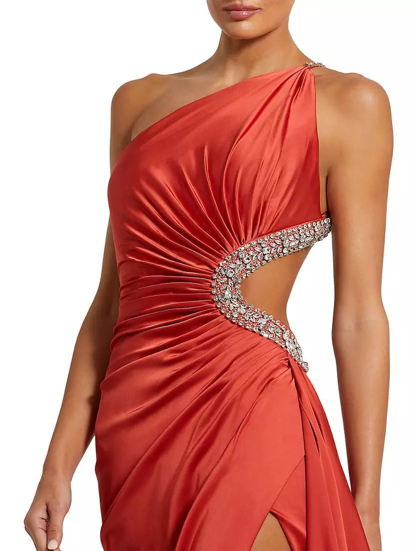 Jewel-Embellished Side Cut-Out Gown Product Image