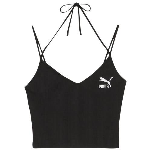 PUMA Womens PUMA Classics Ribbed Crop - Womens Puma Black Product Image