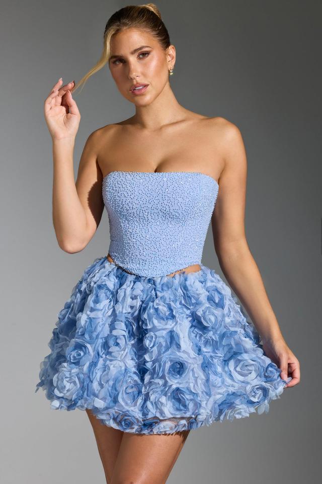 Embellished Corset Top in Blue Product Image