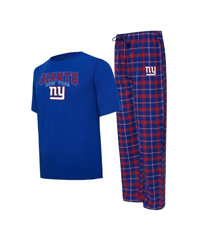 Mens Concepts Sport Royal/Red New York Giants Arctic T-Shirt & Pajama Pants Sleep Set Product Image