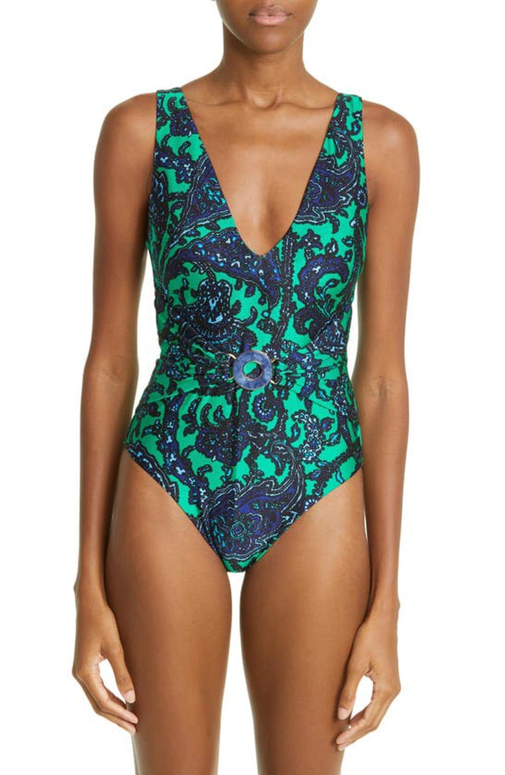 ZIMMERMANN Tiggy Circle Link One-piece Swimsuit In Blue Product Image