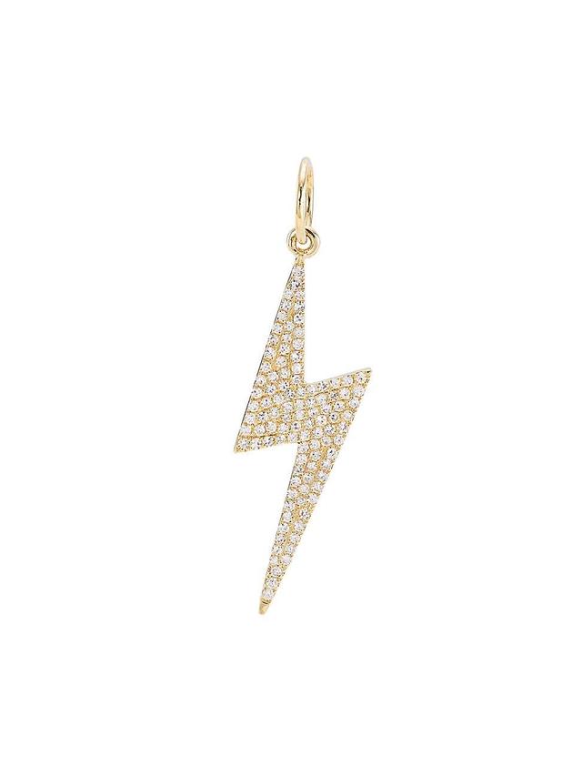 Womens 14K Yellow Gold & 0.28 TWC Diamond Lightning Bolt Charm Product Image