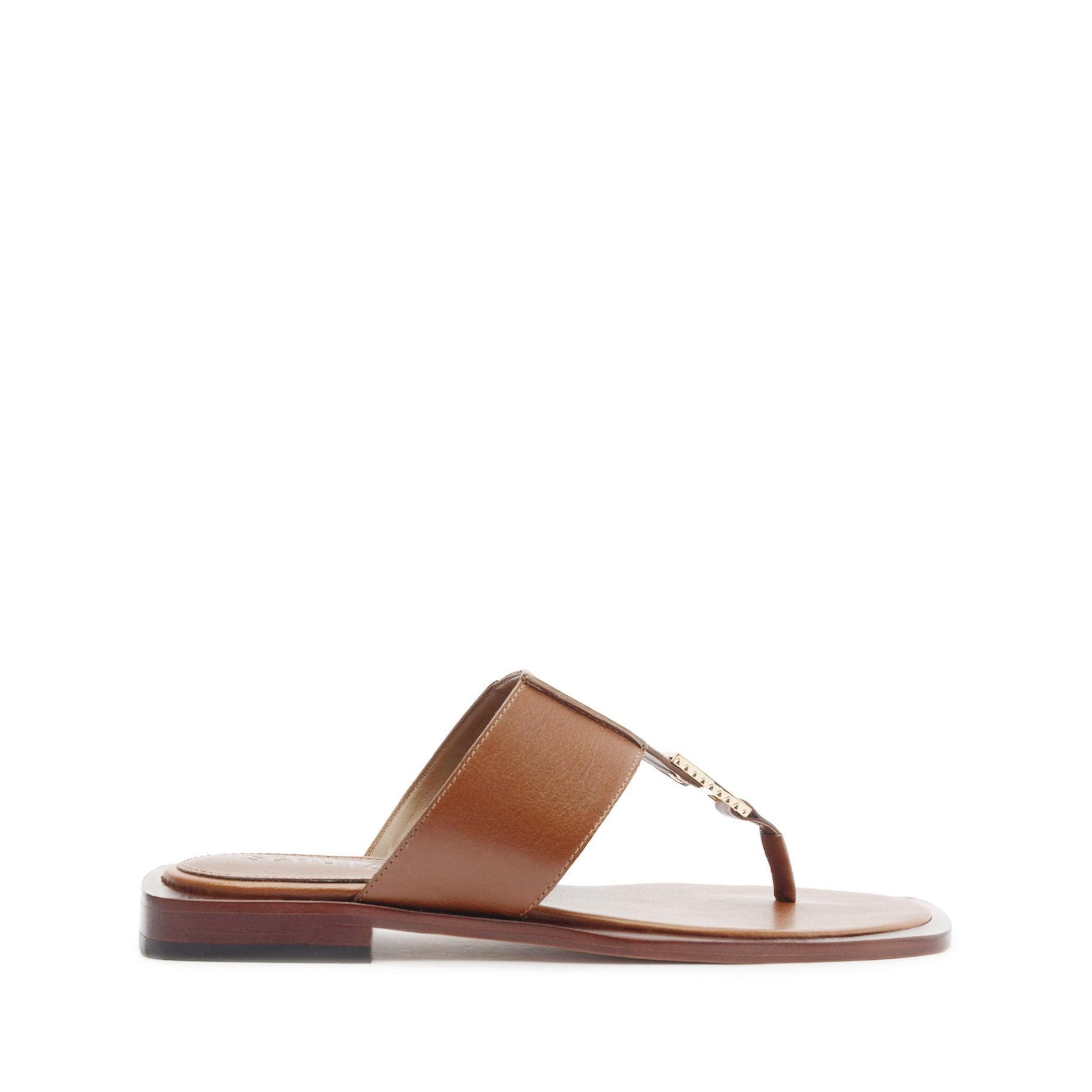 Salma Metallic Leather Flat Sandal Female Product Image