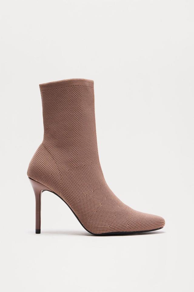 Marnie Knit Booties - Brown Product Image