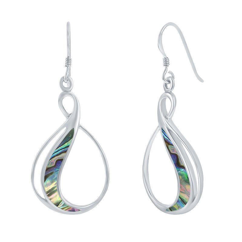 Sterling Silver Teardrop Earrings, Womens, Abalone Product Image