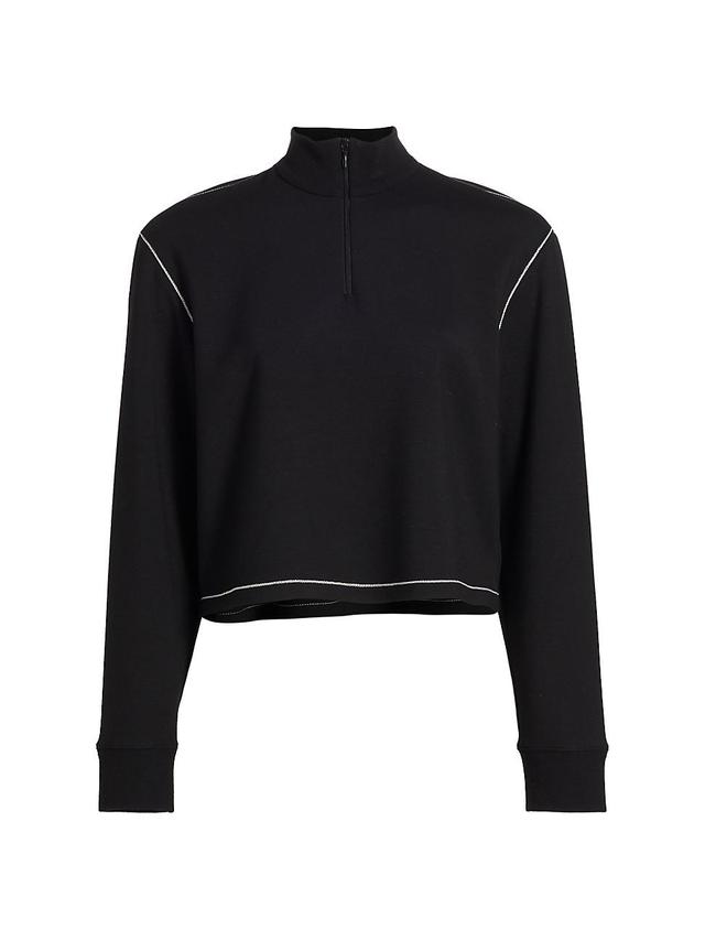 Womens Half-Zip Crop Sweater Product Image