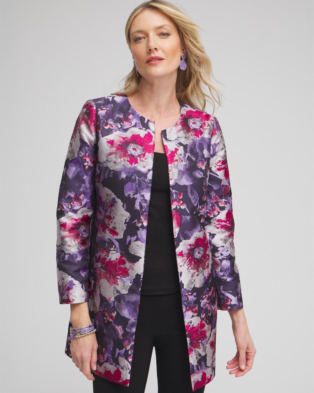 Chico's Women's Floral Jacquard Topper Product Image