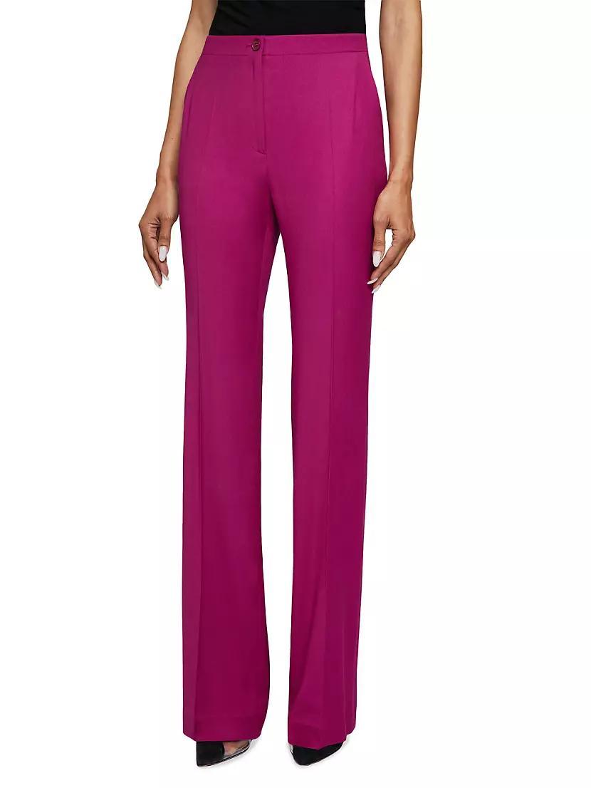 Stretch Wool High-Waist Flared Pants Product Image