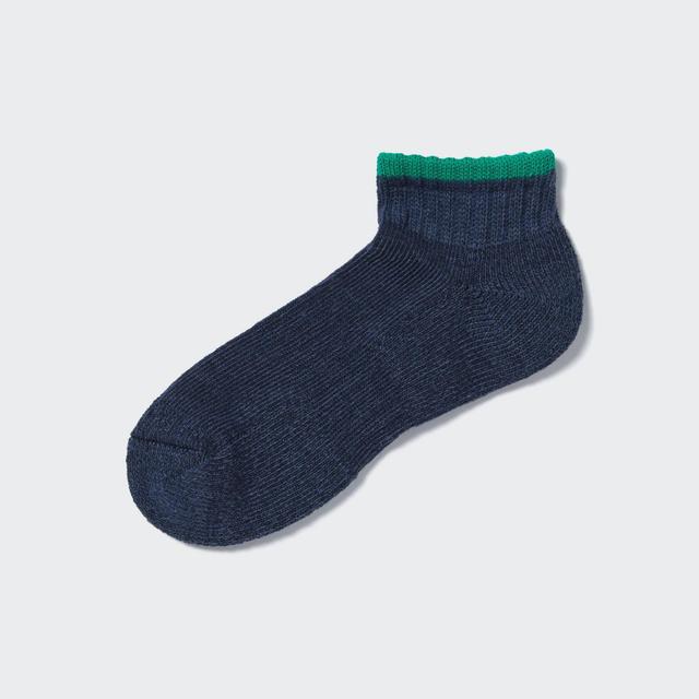 Mens Pile-Lined Short Socks with Deodorizing Blue US8-US11 UNIQLO US Product Image