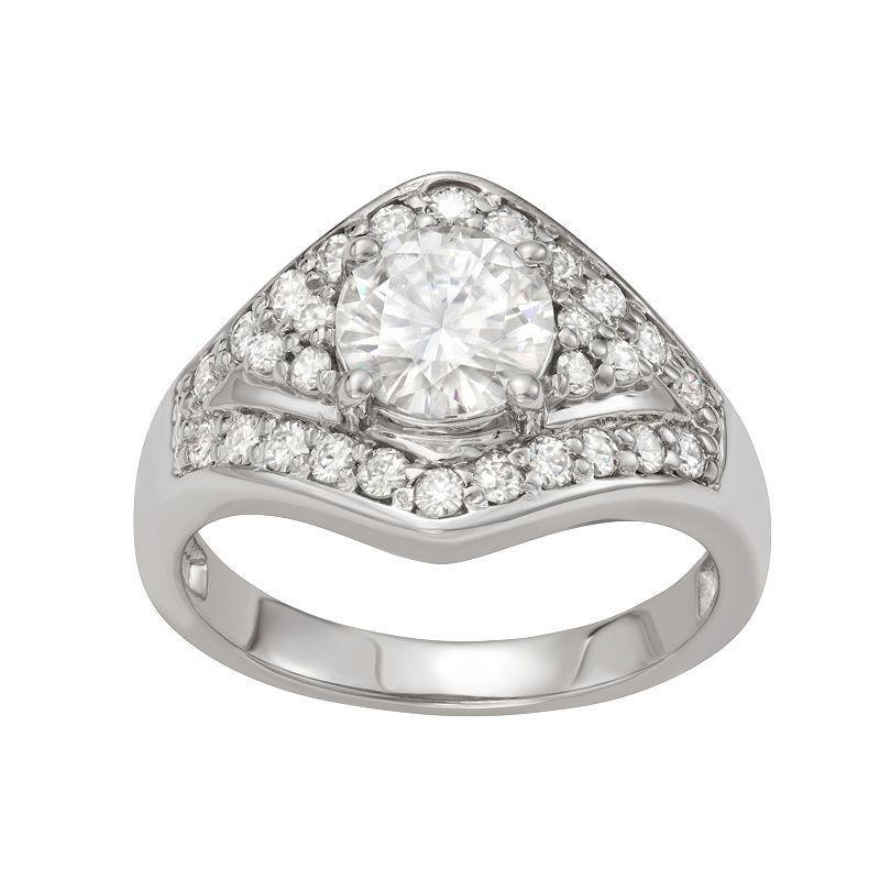 Moissanite Outlet Lab Created 14K Gold 1.73Ct. Tw. Moissanite Round Fashion Ring, White, 8 Product Image