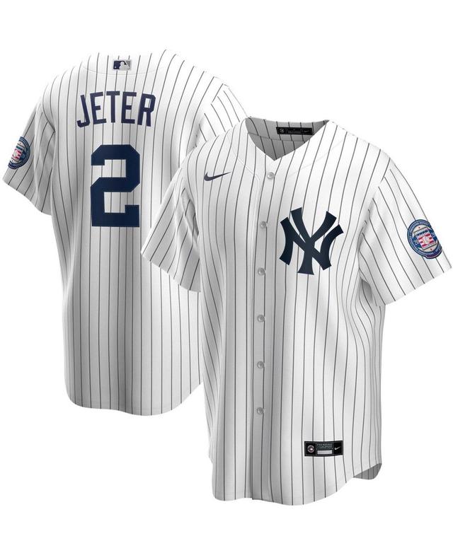 Nike Mens New York Yankees 2020 Hall of Fame Induction Home Replica Player Name Jersey - Derek Jeter - White Product Image