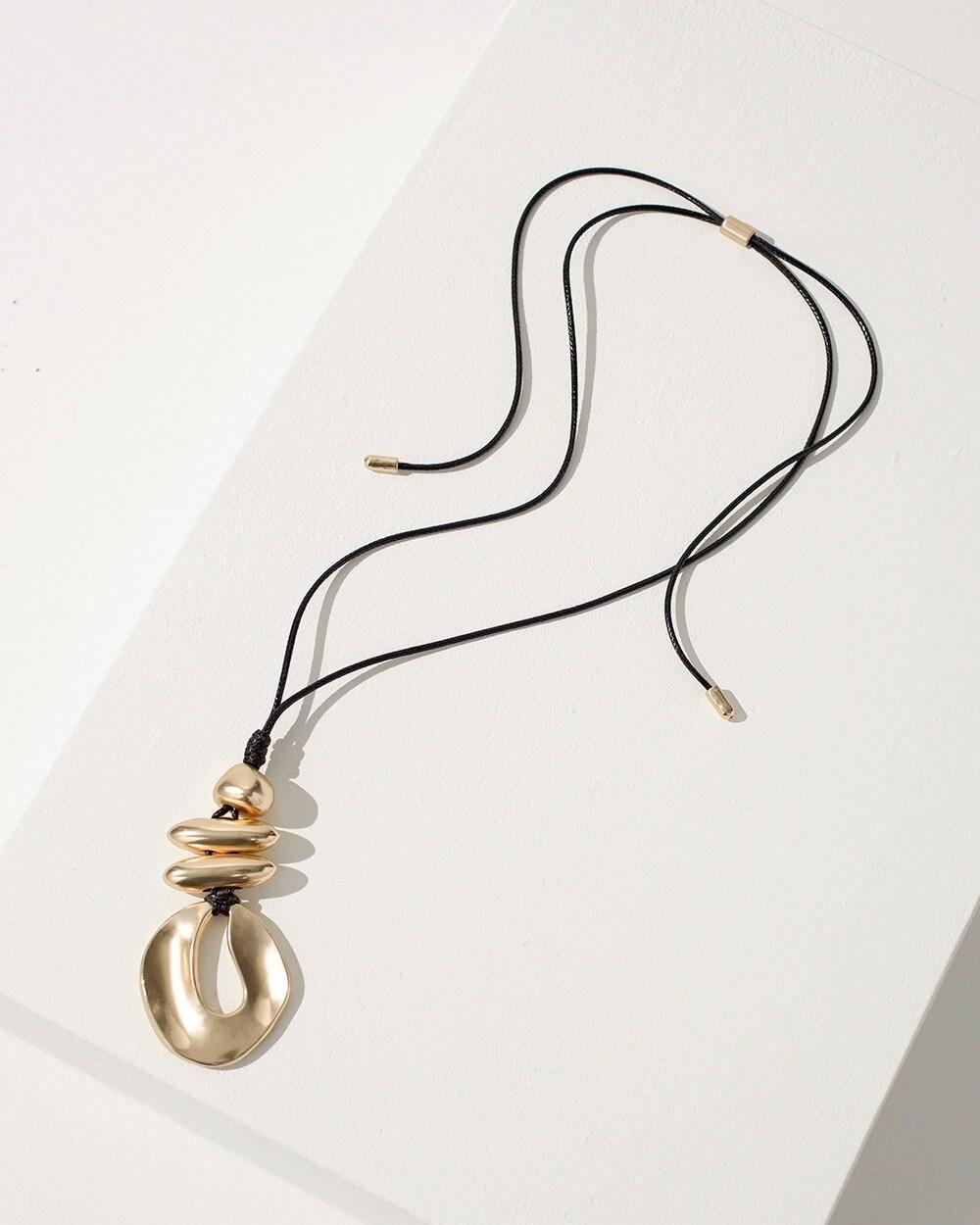 Gold Tone Adjustable Pendant Necklace Product Image