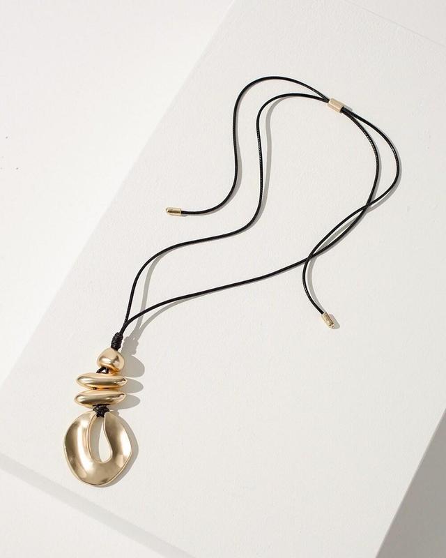 Gold Tone Adjustable Pendant Necklace Product Image