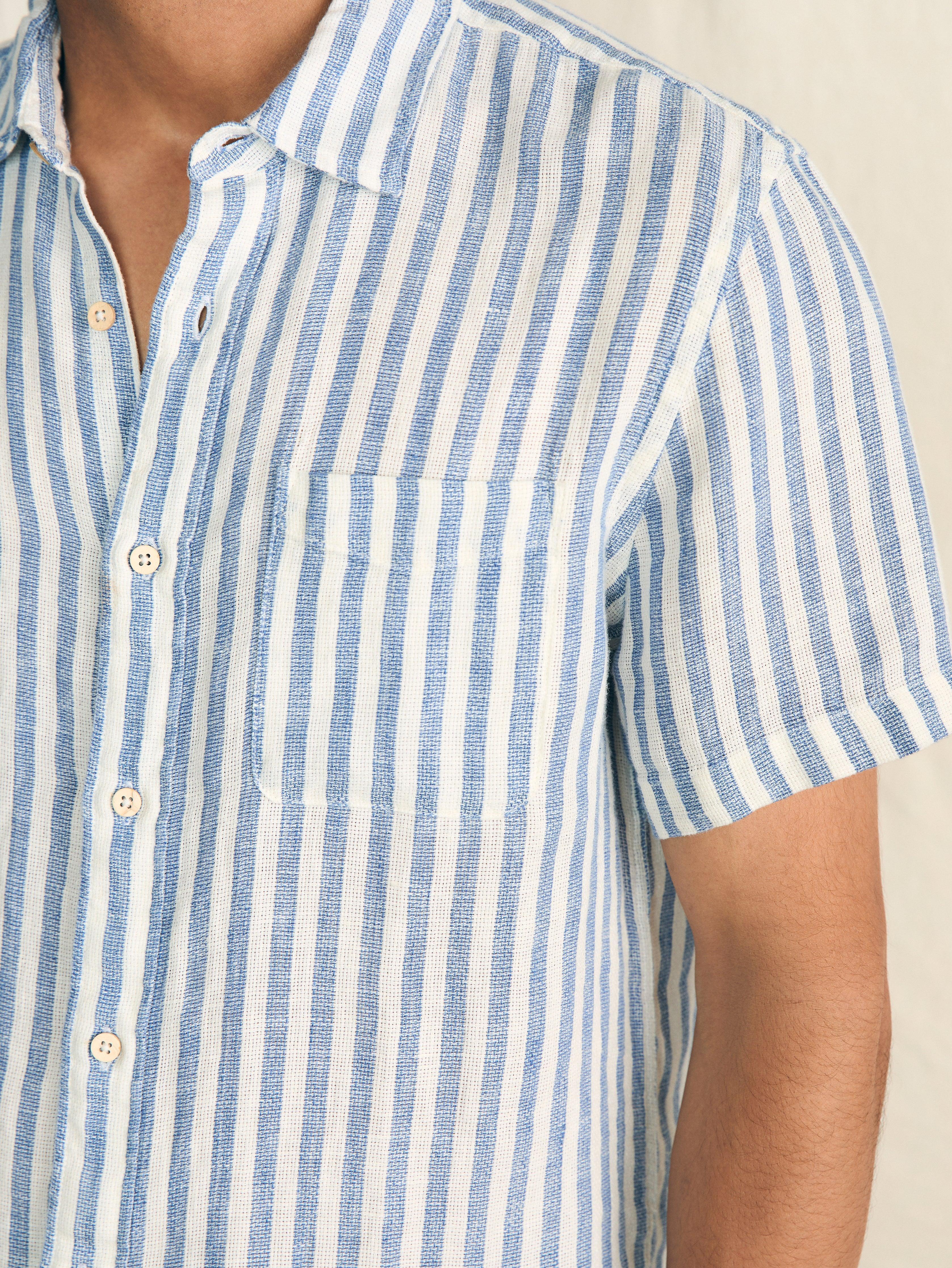 Short-Sleeve Palma Linen Shirt - Horizon Ivory Stripe Male Product Image