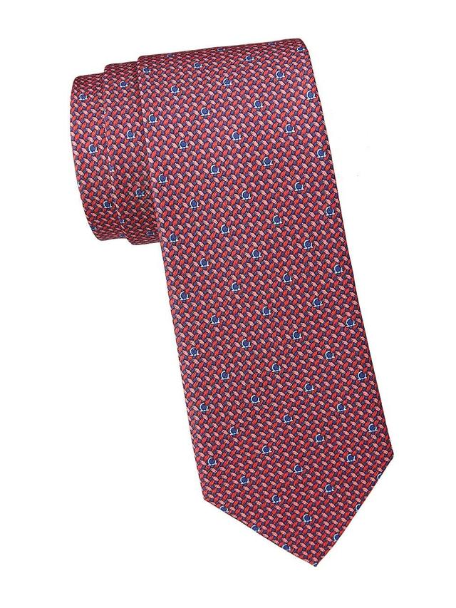 Mens Gancini Woven Pattern Silk Tie Product Image