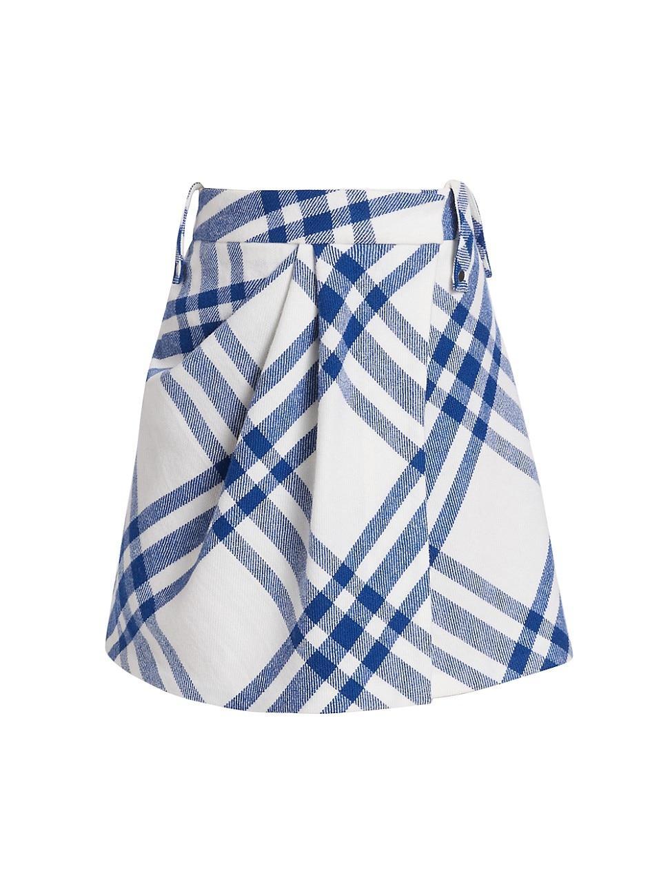 burberry Check Draped Wool Wrap Miniskirt Product Image