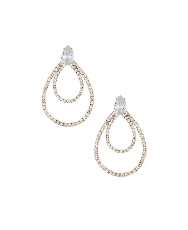 Ettika Layered Crystal Frontal Hoop Earrings Product Image