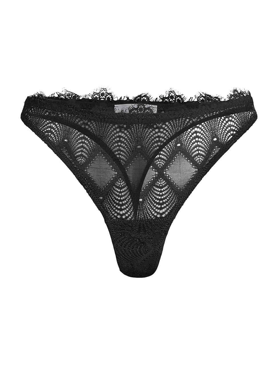 Womens Allure High-Waisted Lace Thong Product Image