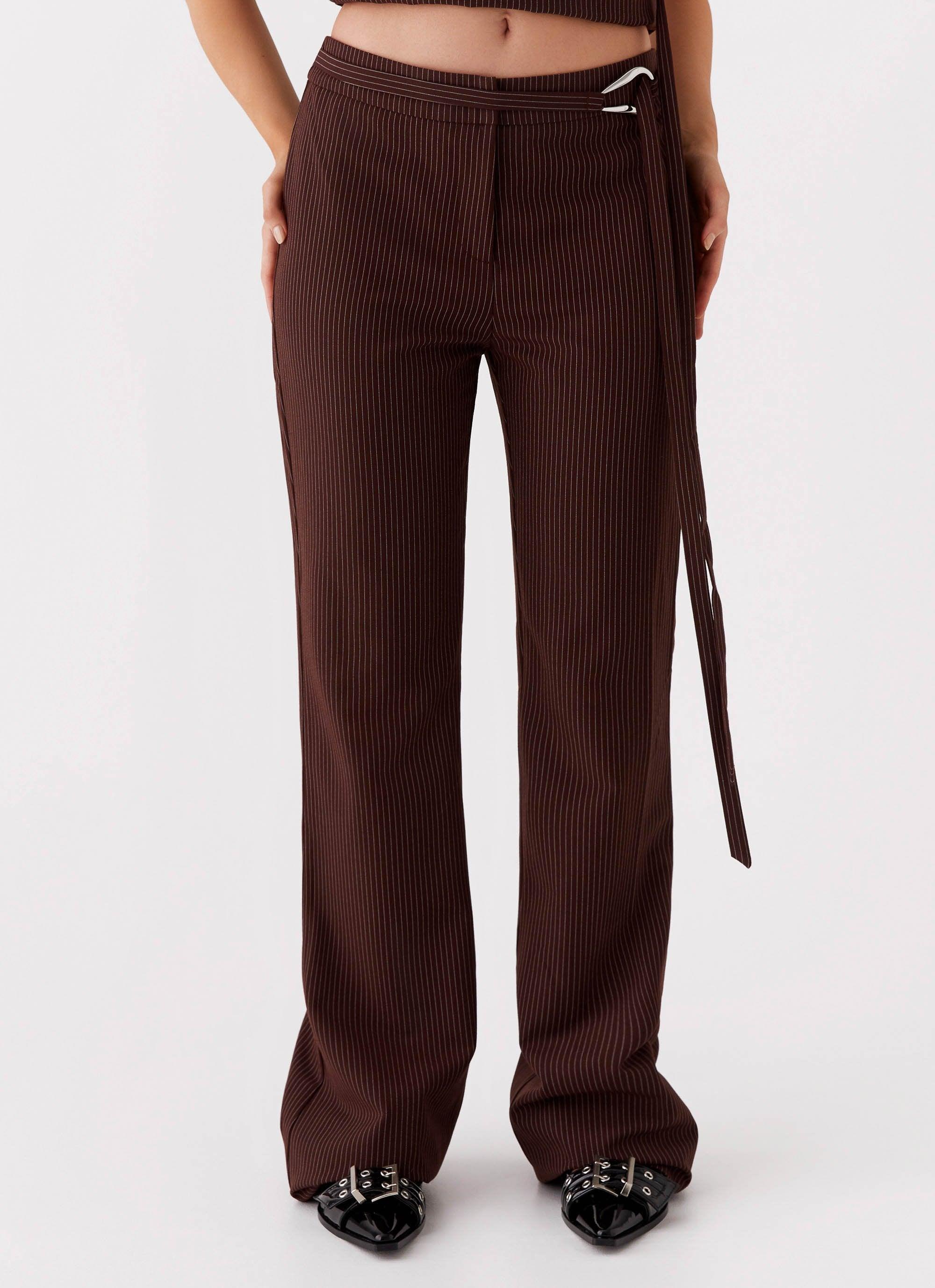 Orla Fitted Flare Pants - Chocolate Product Image