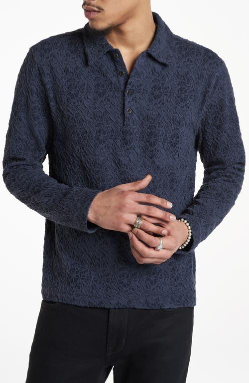 John Varvatos Newport Floral Lace Jacquard Long Sleeve Polo Product Image