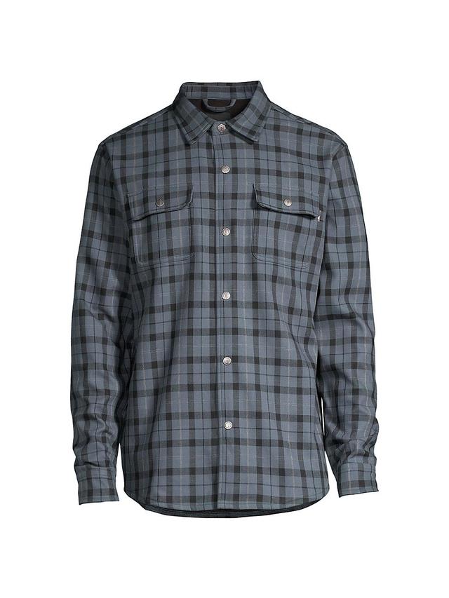 Mens Flannel Micro-Fleece Long-Sleeve Shirt Jacket Product Image