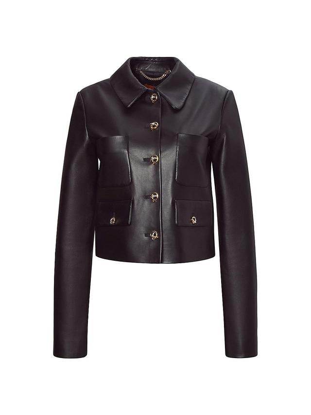 Womens Astley Leather Jacket Product Image