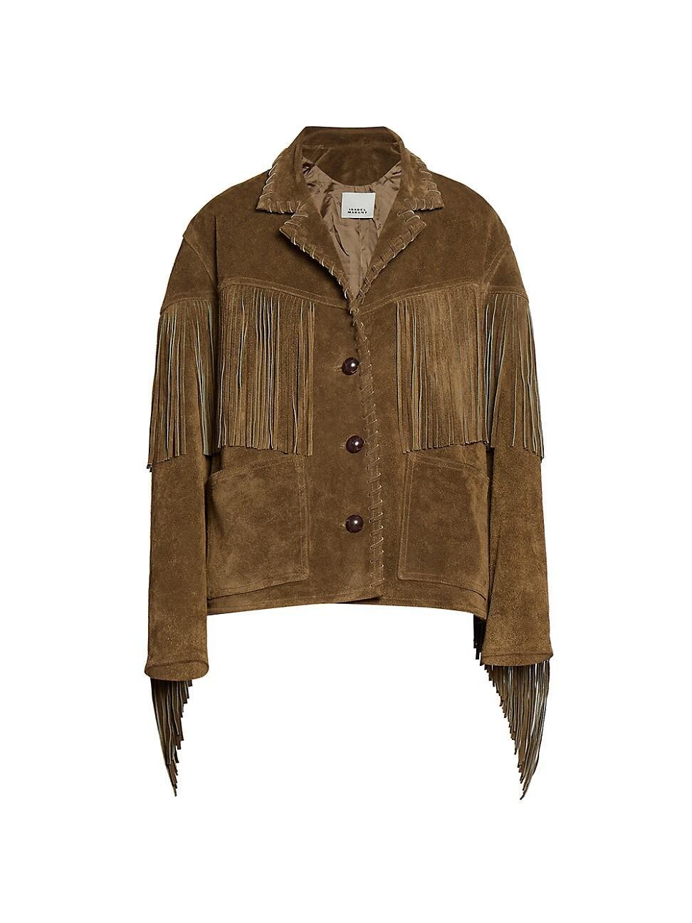 Womens Fabie Suede Fringe Jacket Product Image