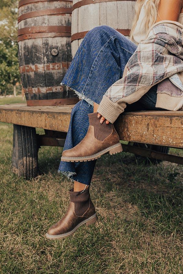 The Cabin Fever Faux Leather Bootie in Chestnut product image