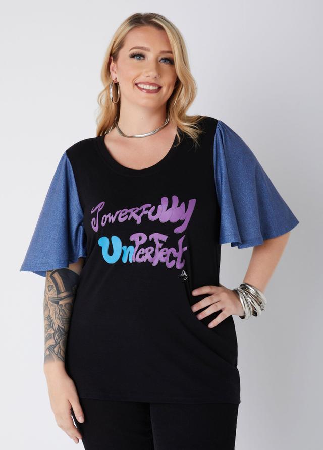 Plus Size Sheila Gray Powerfully Unperfect Tee Ashley Stewart Product Image