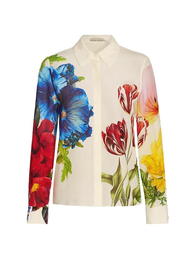 Womens Willa Floral Silk Blouse Product Image