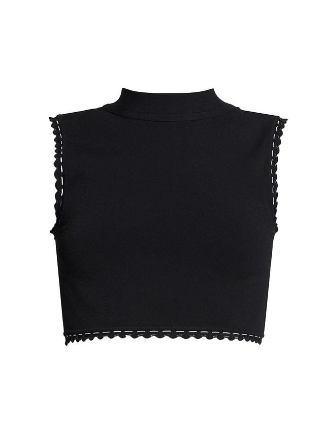 Womens Scallop-Trim Cropped Tank Top Product Image