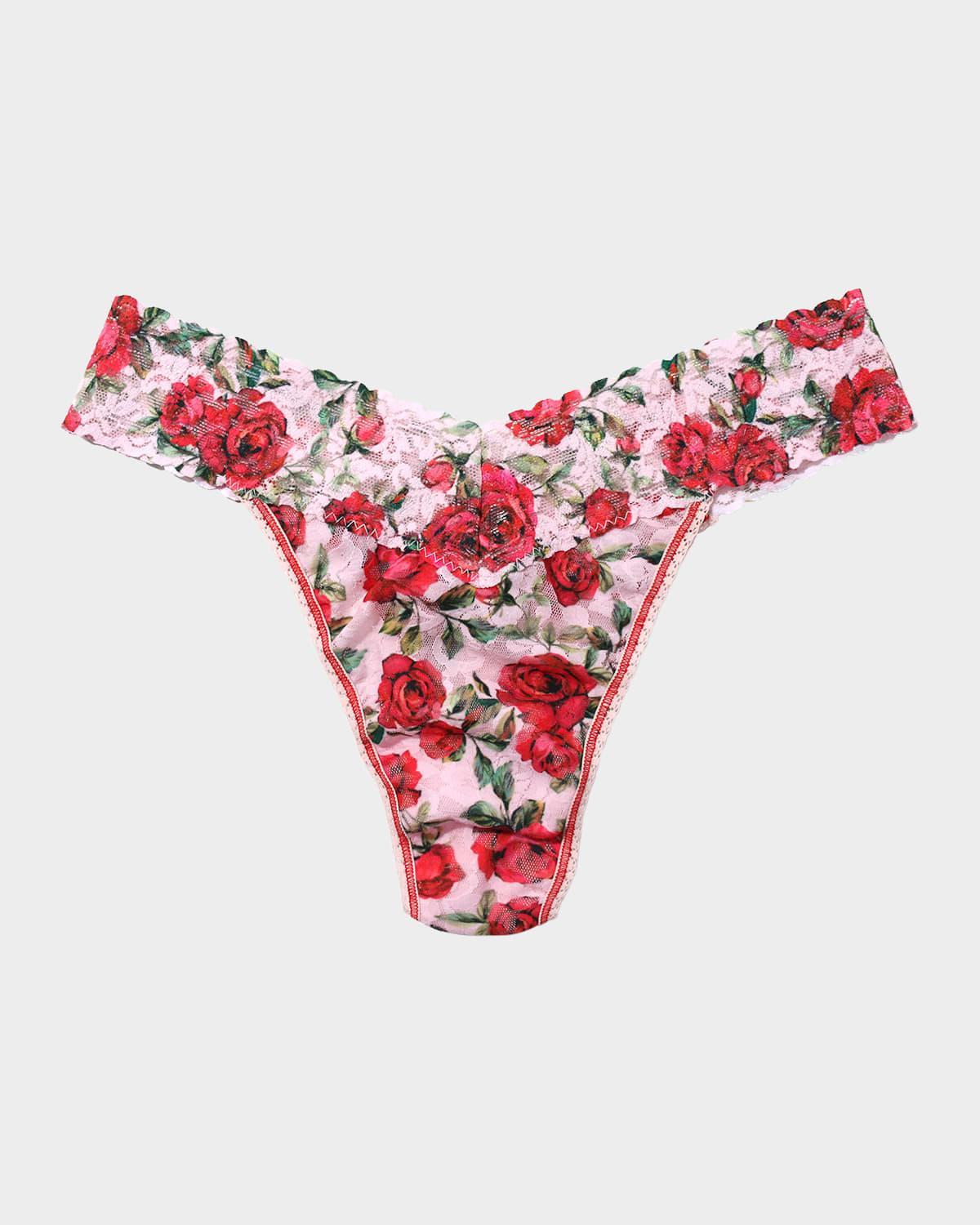 Printed Original-Rise Signature Lace Thong Product Image